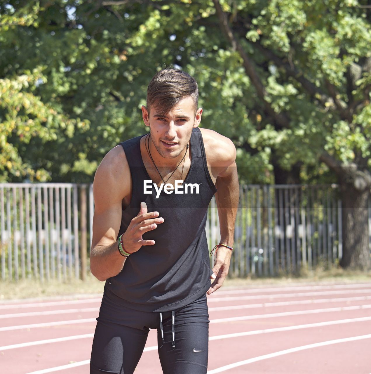 Young man posing for marathon