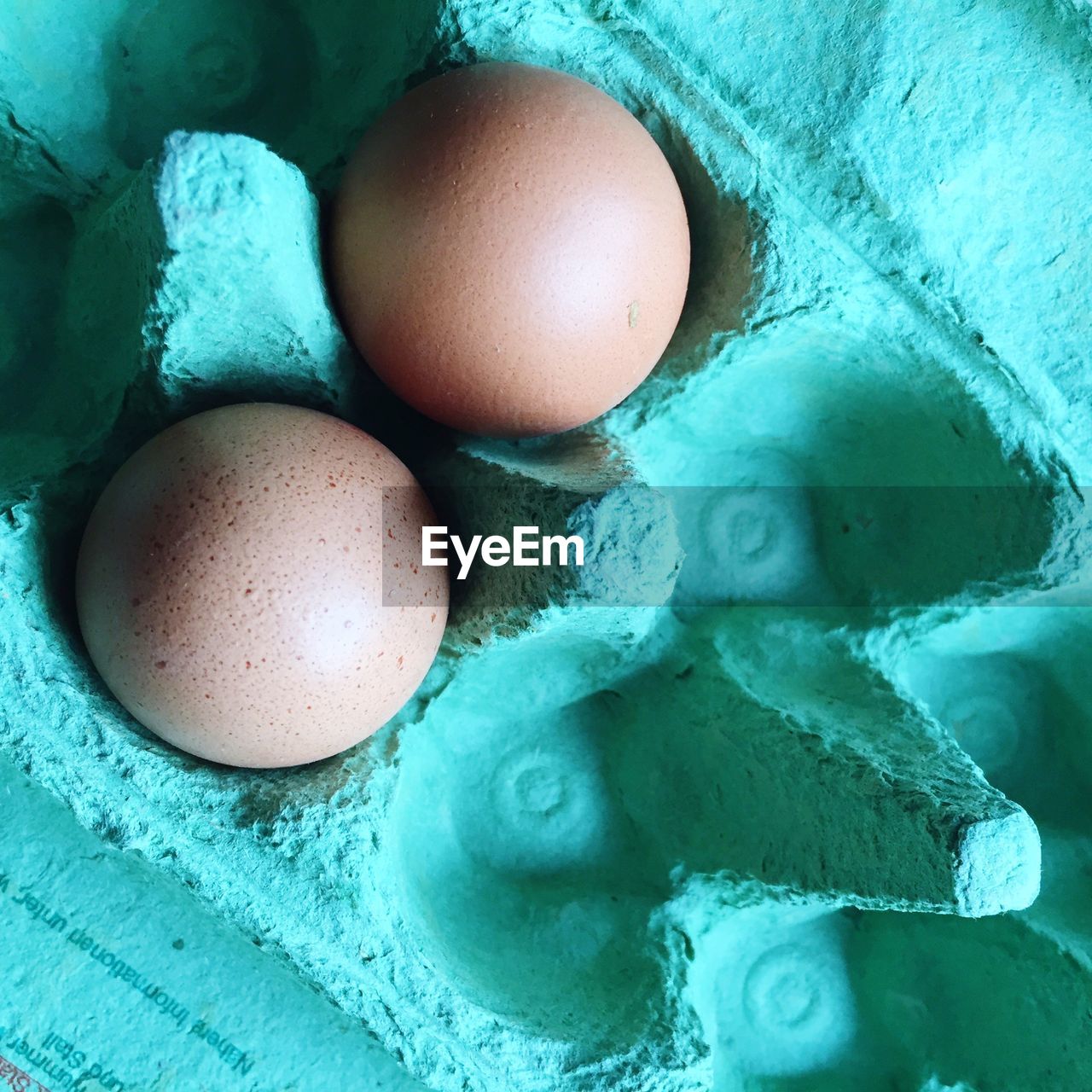 Close-up of eggs in crate