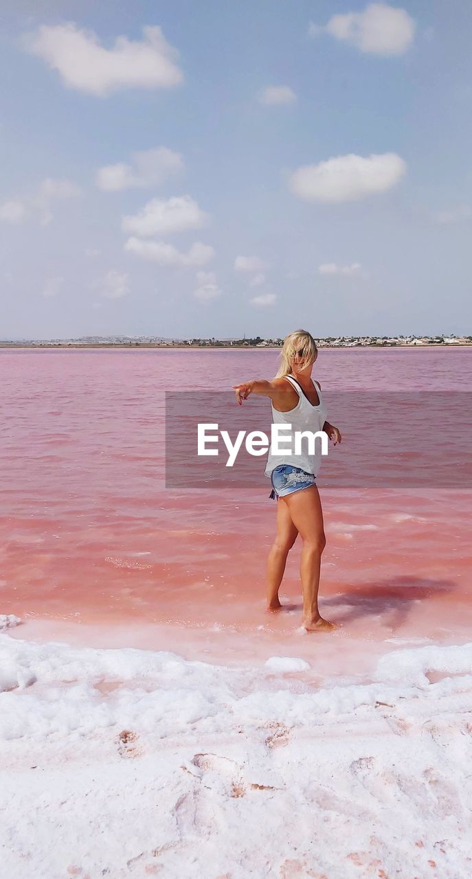 Pink salt lake