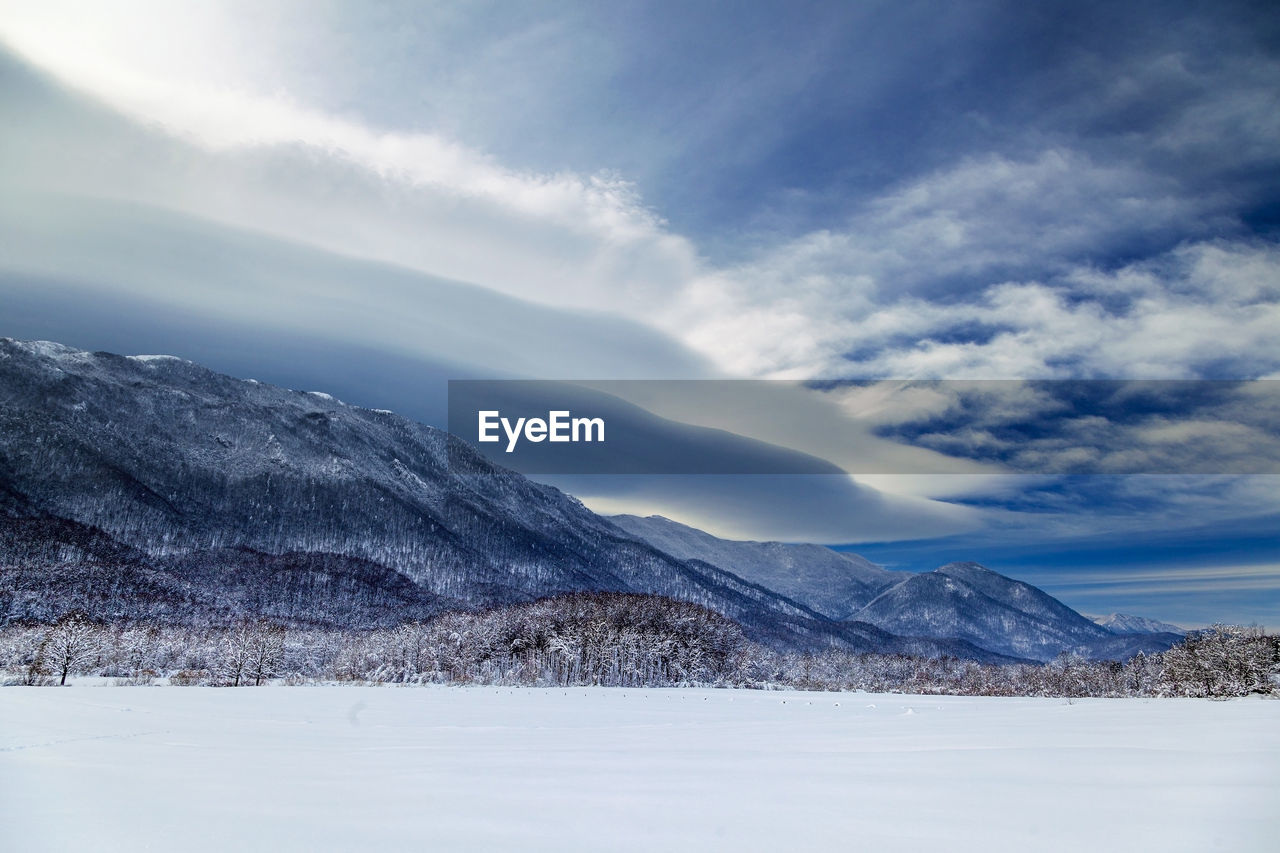 Winter with snow on lika, foothill of the velebit mountain croatia