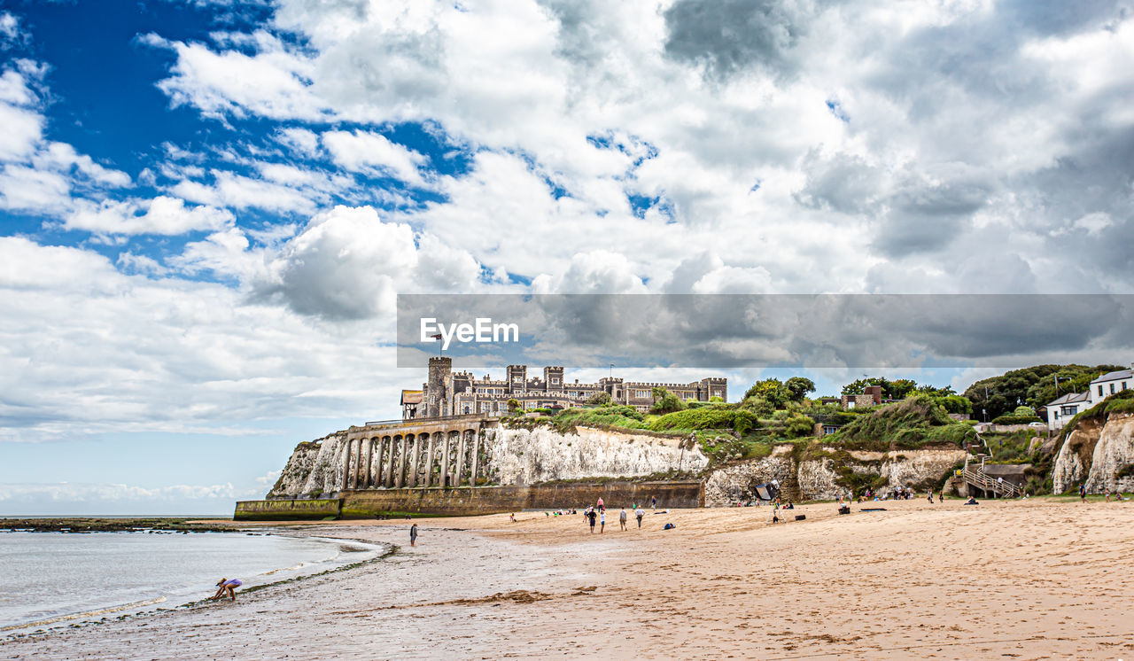 Scenic view of beach against sky.broadstairs kent uk