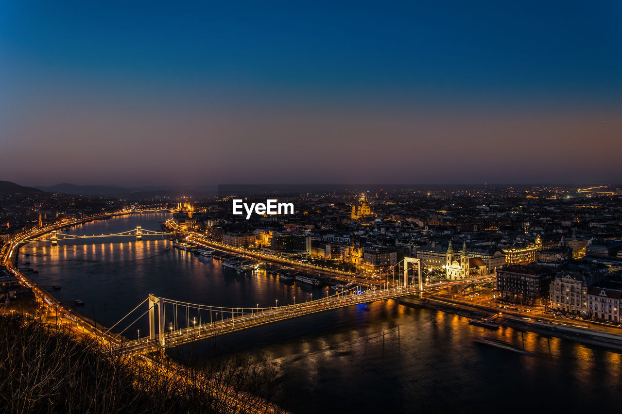 Illuminated city at night