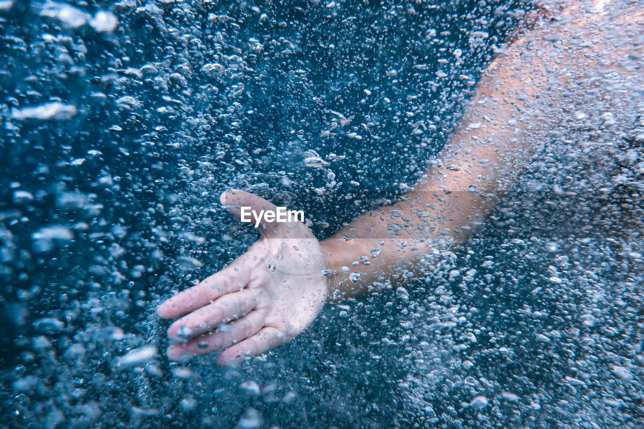 Close-up of person swimming 