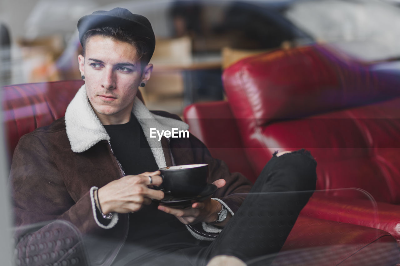 Man sitting in cafe