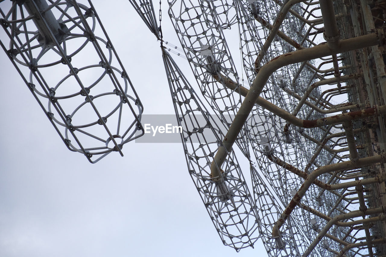 LOW ANGLE VIEW OF ROLLERCOASTER AGAINST SKY