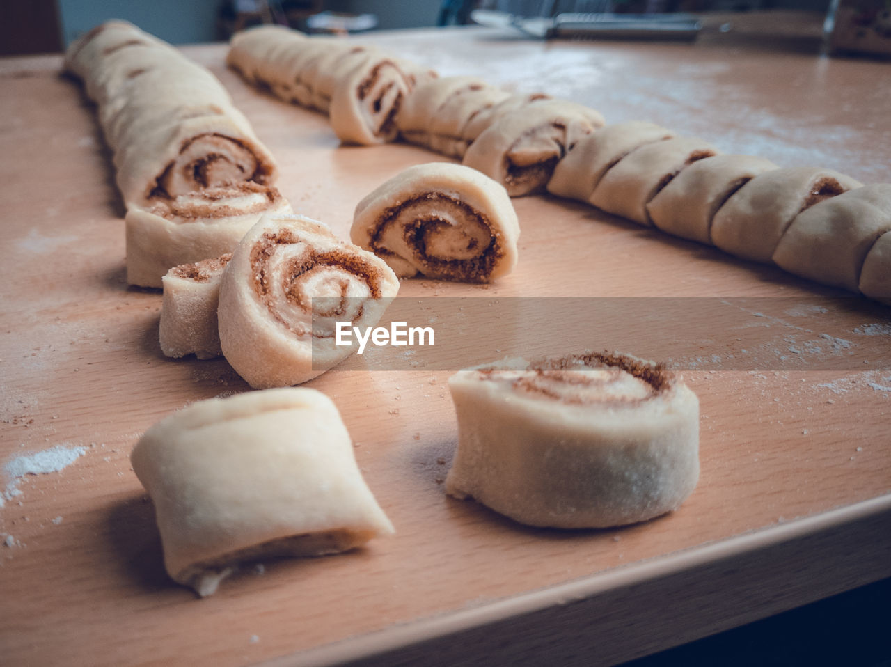 Close-up of cinnamon on table