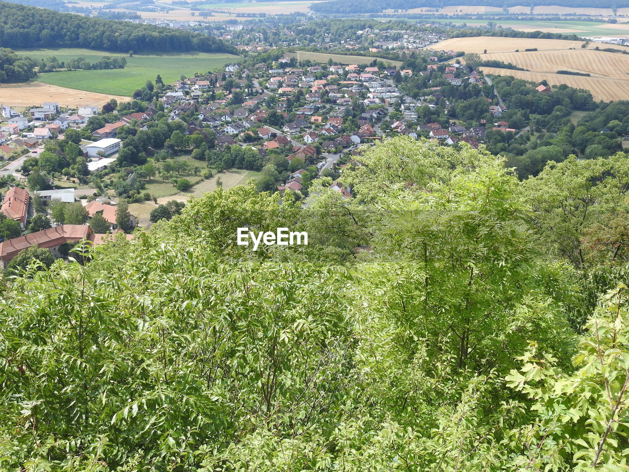 High angle view of townscape