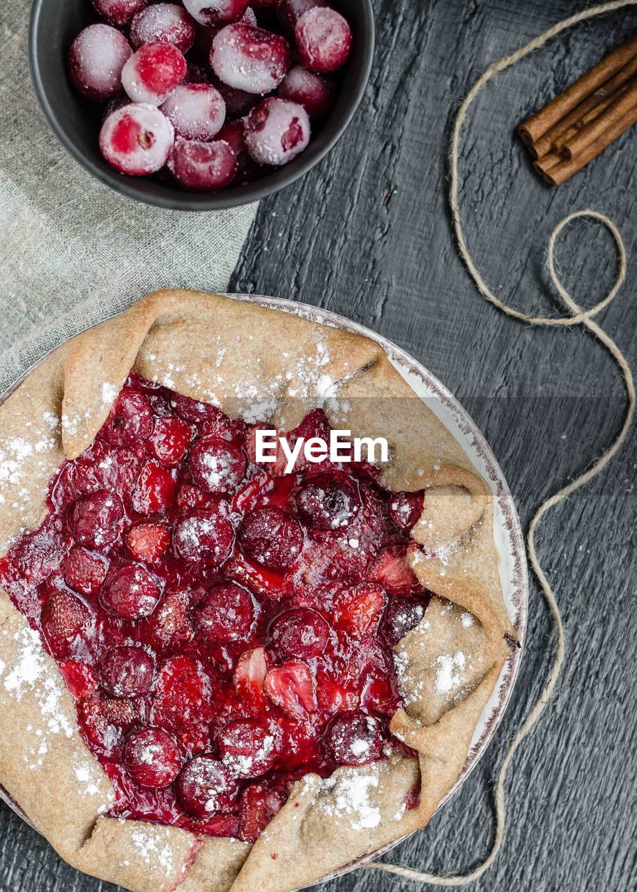 Directly above shot of sweet food on table