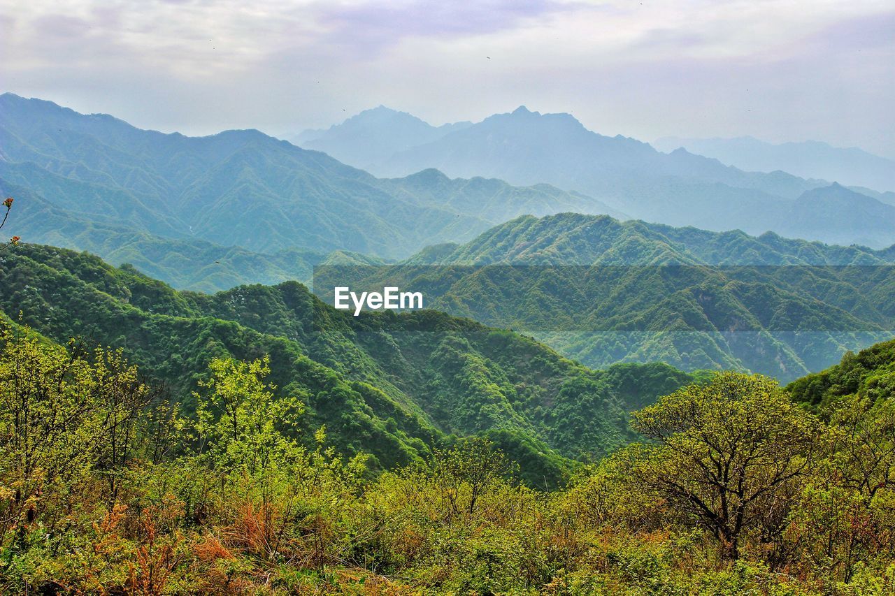 Scenic view of mountains against sky