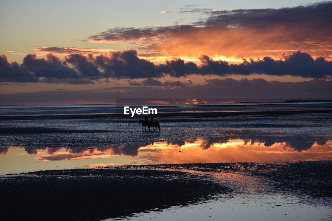 SCENIC VIEW OF SEA DURING SUNSET