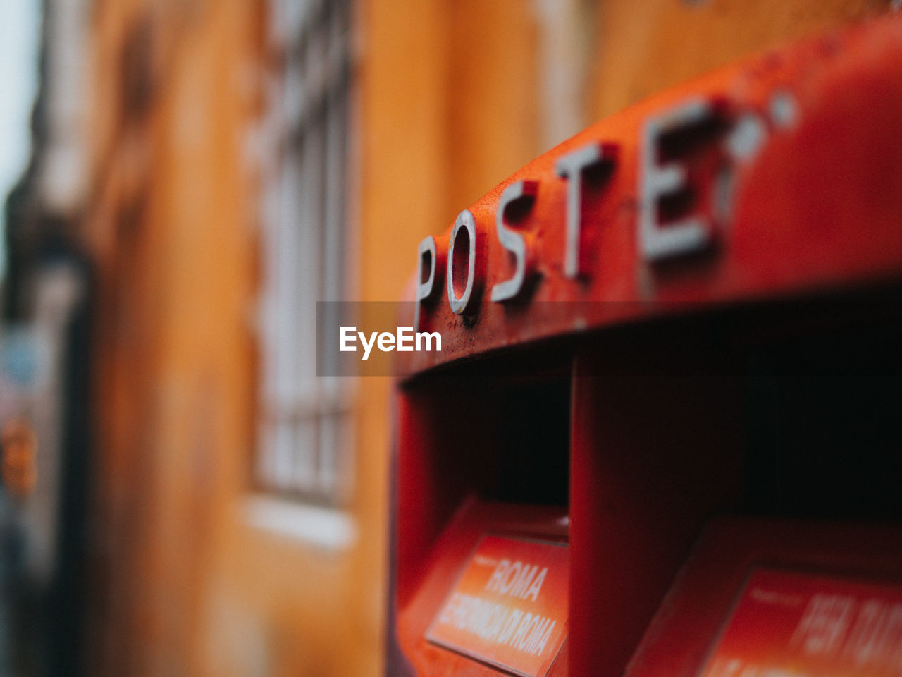 Close-up of mailbox