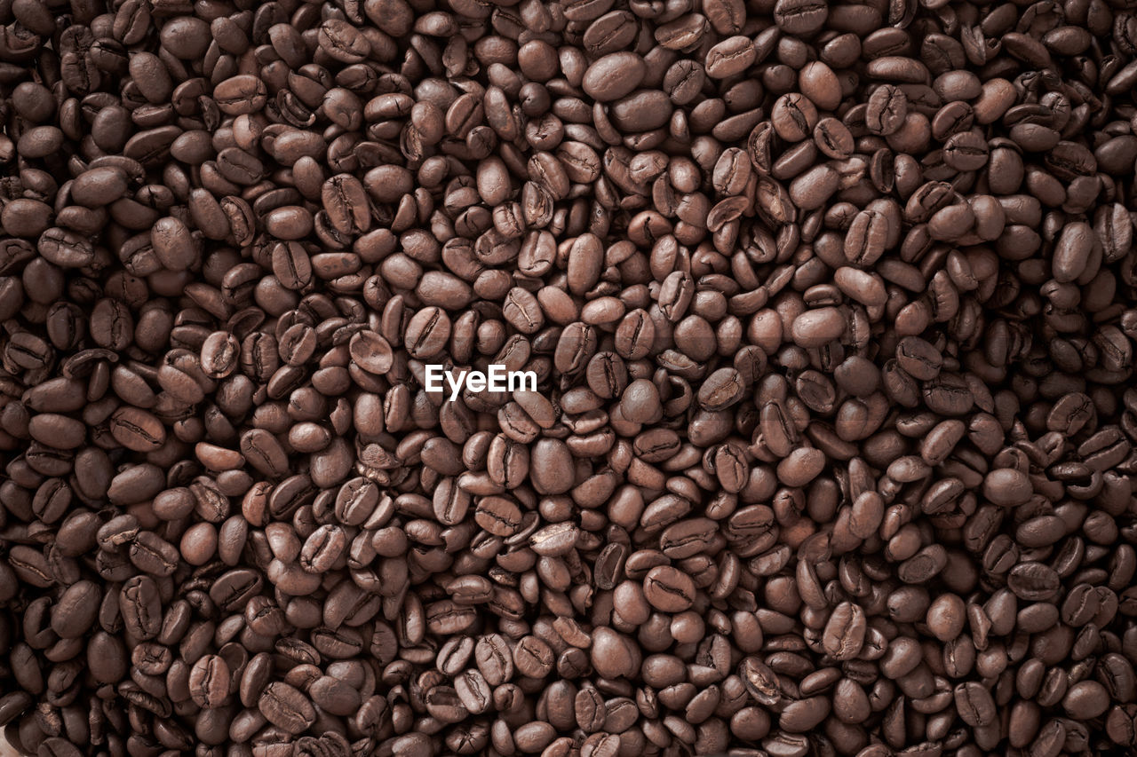 Full frame shot of roasted coffee beans