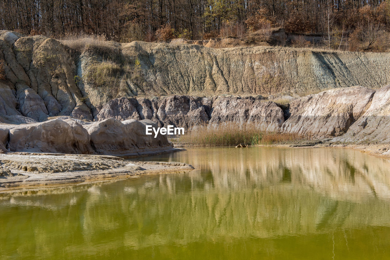 Contaminated mine water pollution in abandoned open pit