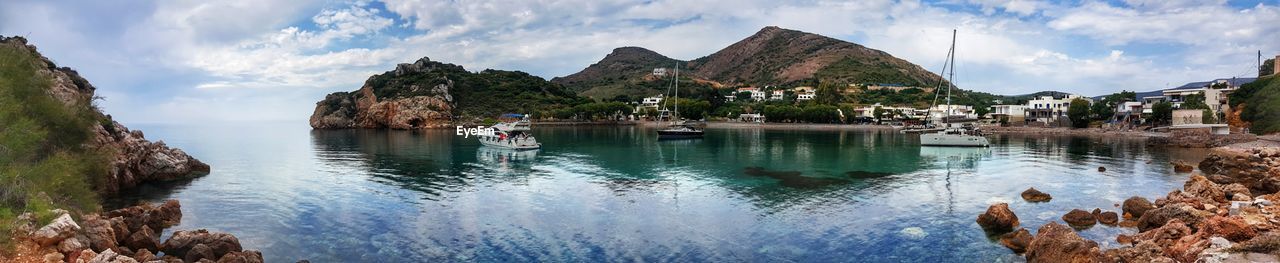 Panoramic view of sea against cloudy sky