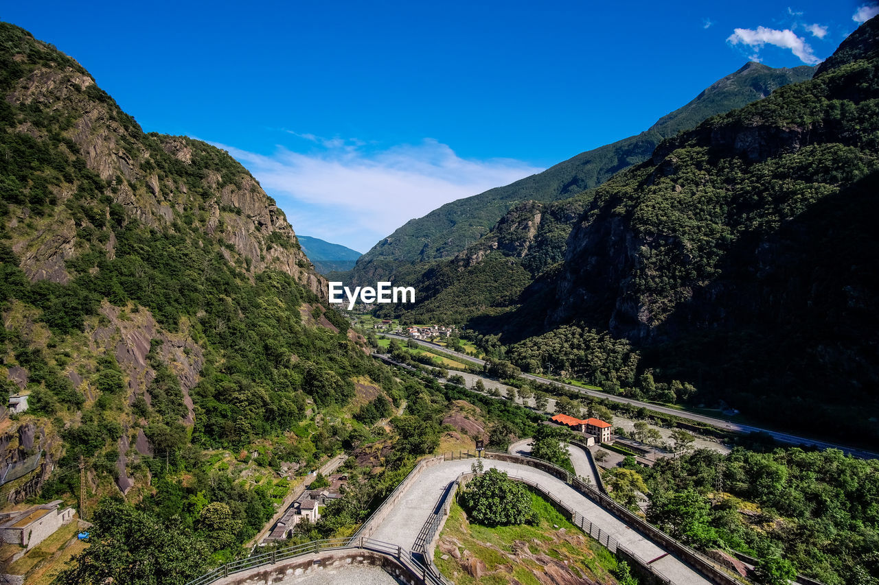 Scenic view of mountains against sky