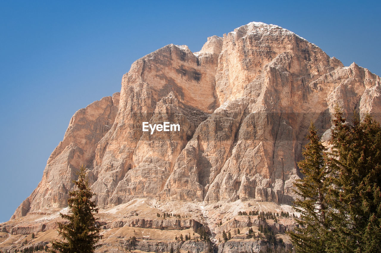 Low angle view of rock formation against sky