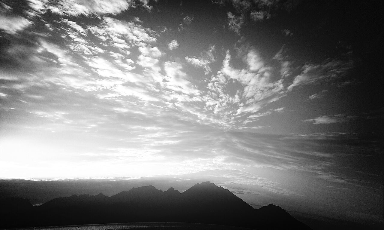 View of cloudy sky over mountains