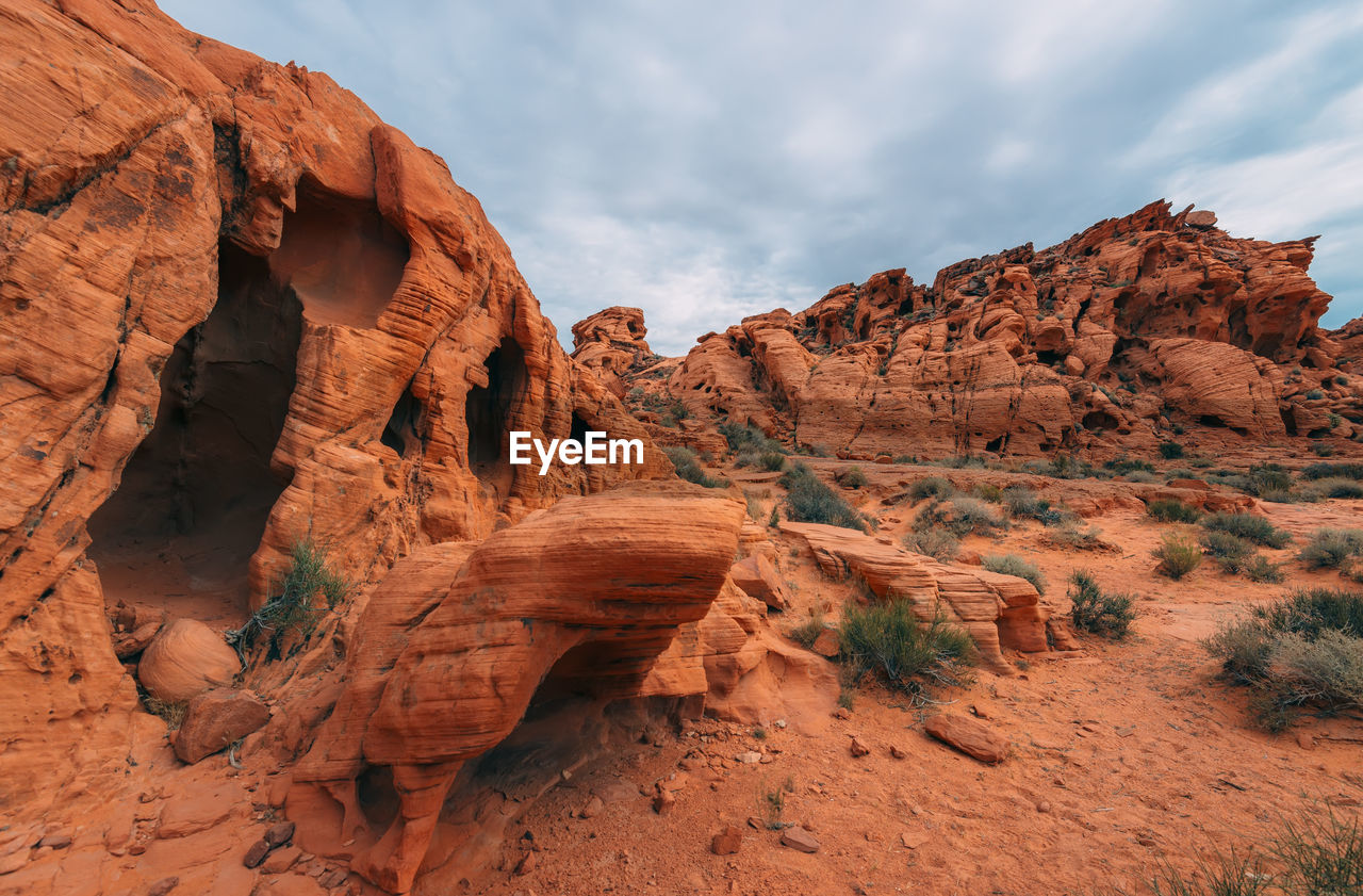 Rock formations against sky