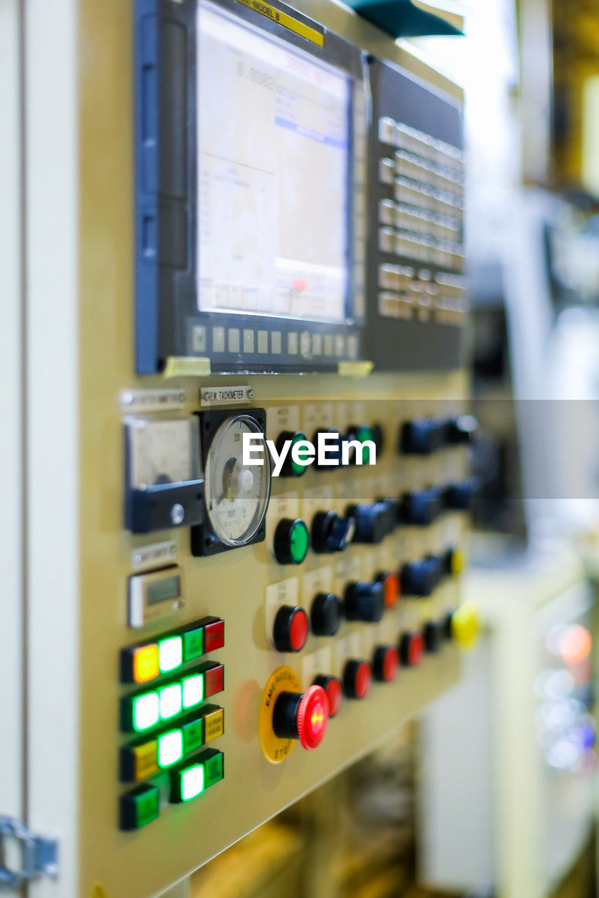 close-up of control panel