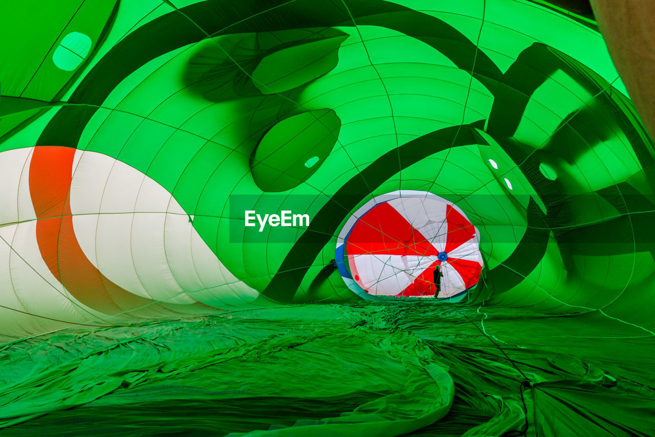 Full frame shot of abstract background, inside the belly of the beast - hot air balloon