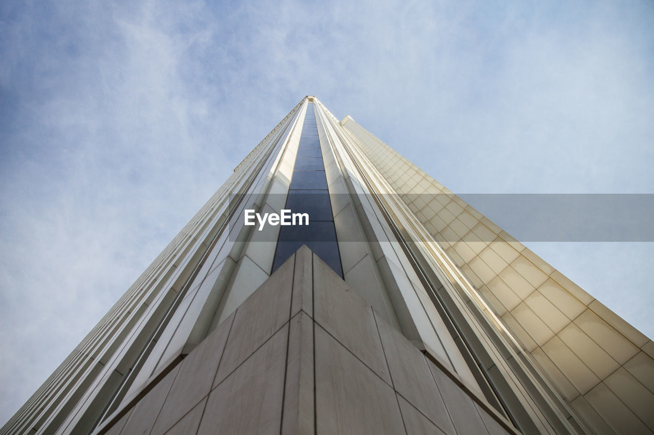 Low angle view of modern building against sky