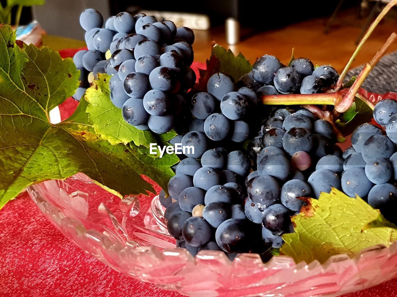 High angle view of grapes