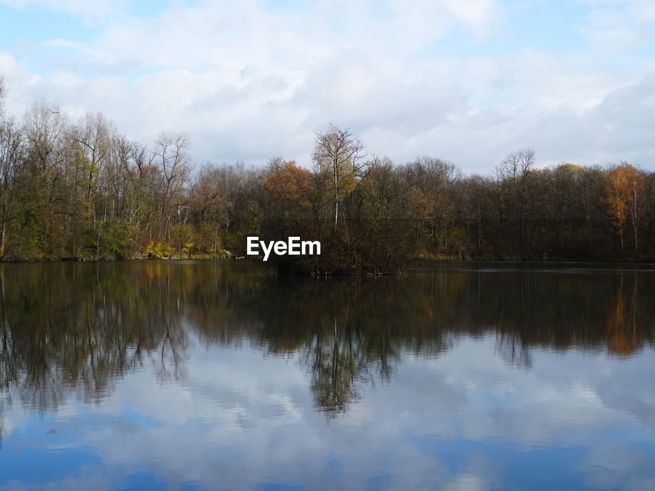 SCENIC VIEW OF LAKE AND TREES AGAINST SKY