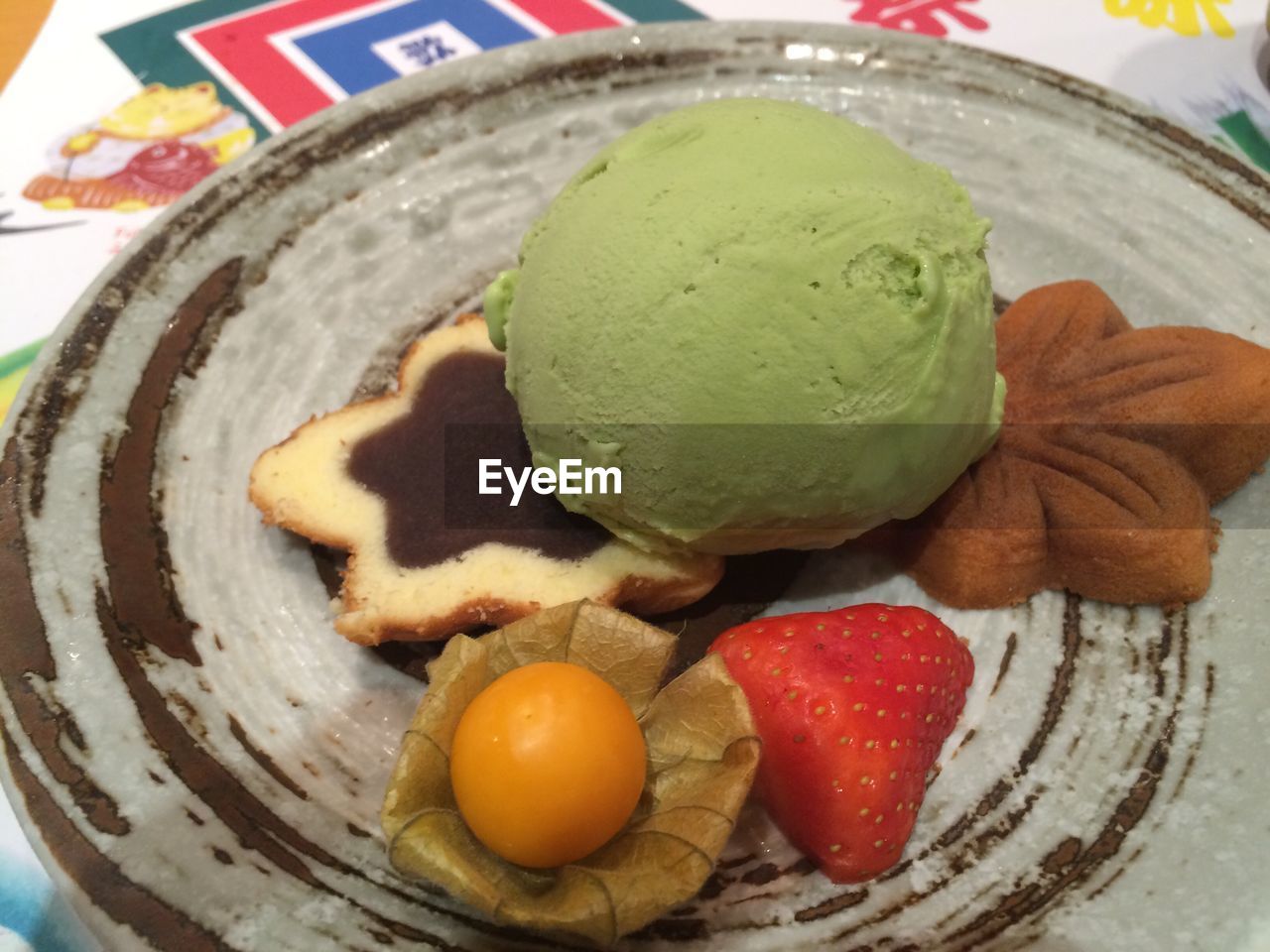 Close-up of ice cream in plate