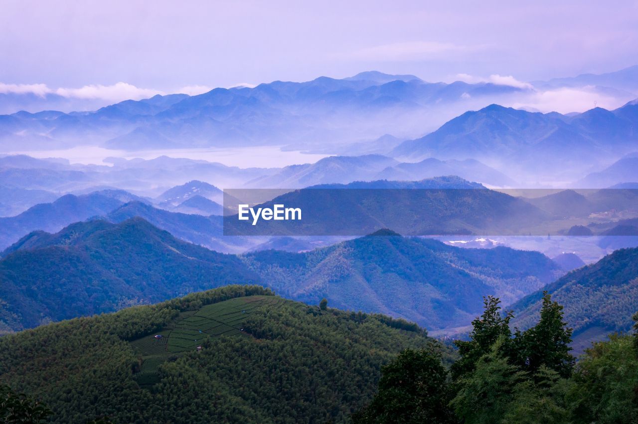 Scenic view of mountains against sky