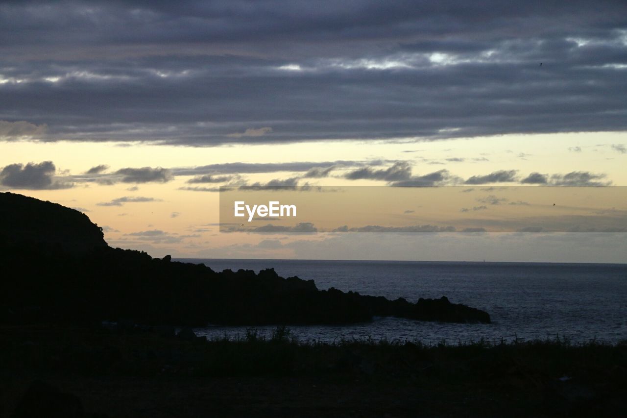 Scenic view of sea during sunset