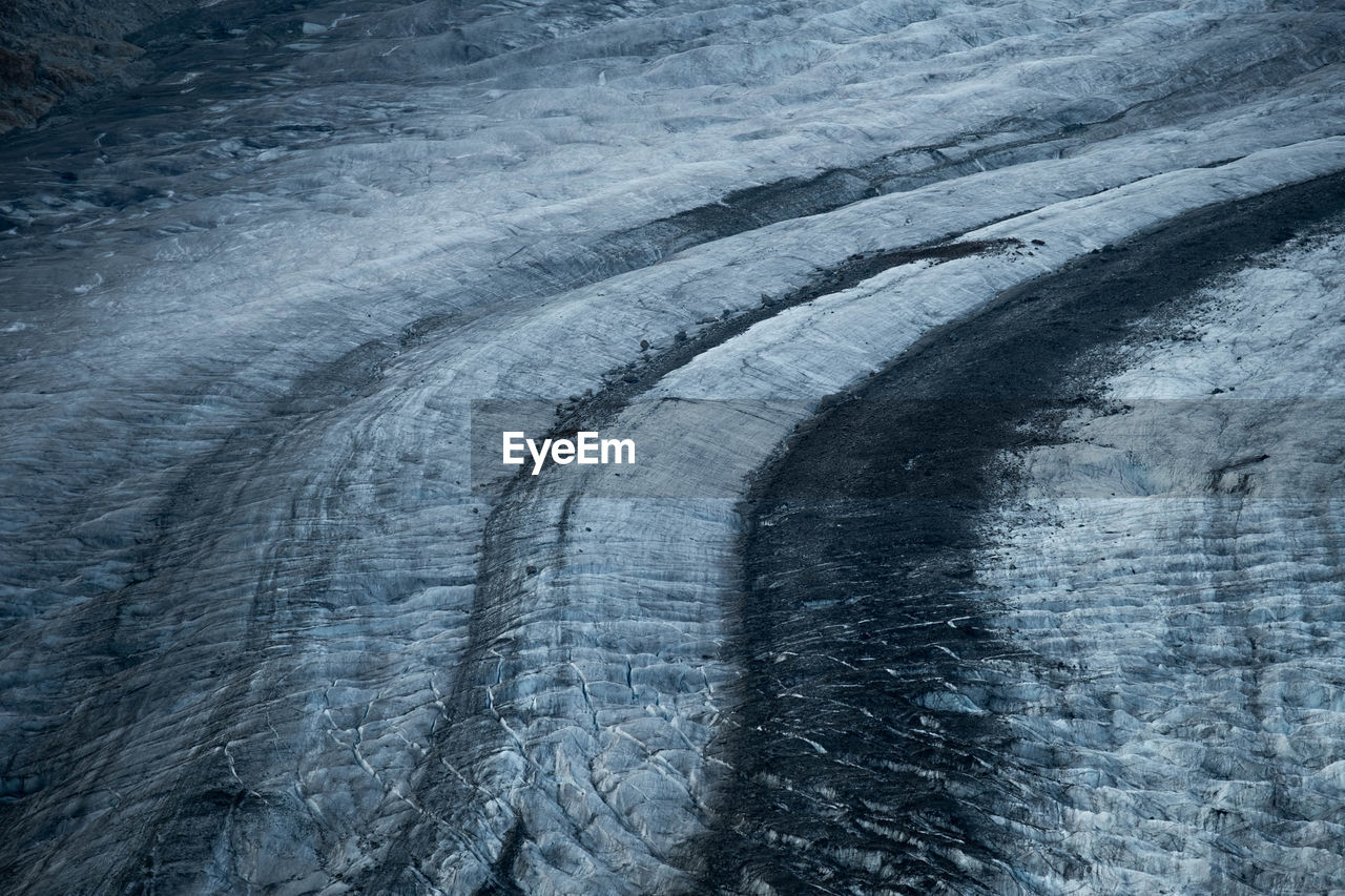 The aletsch glacier in the morning