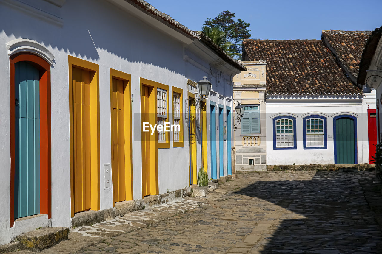 street amidst buildings in town