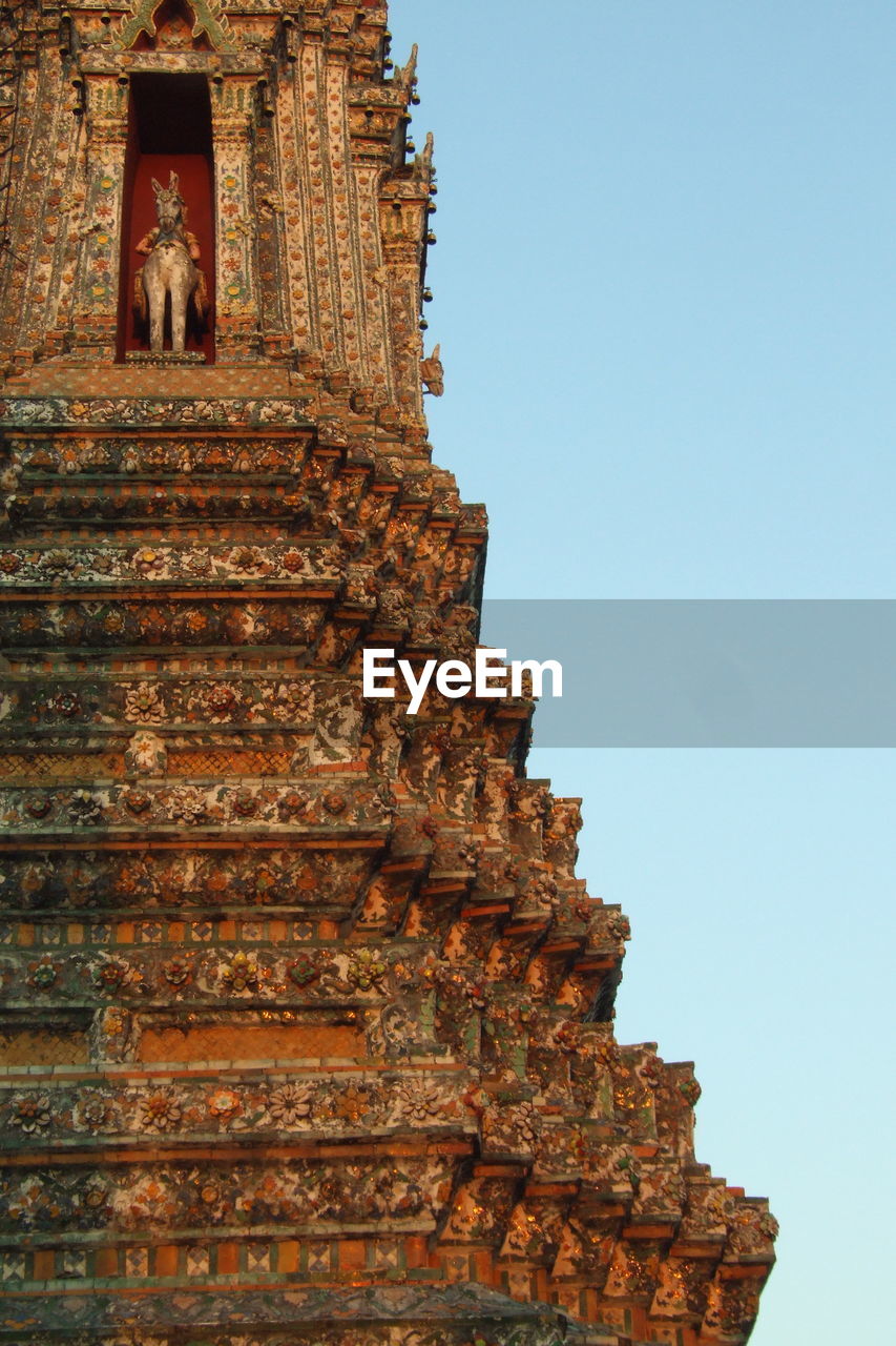 Low angle view of temple against clear sky