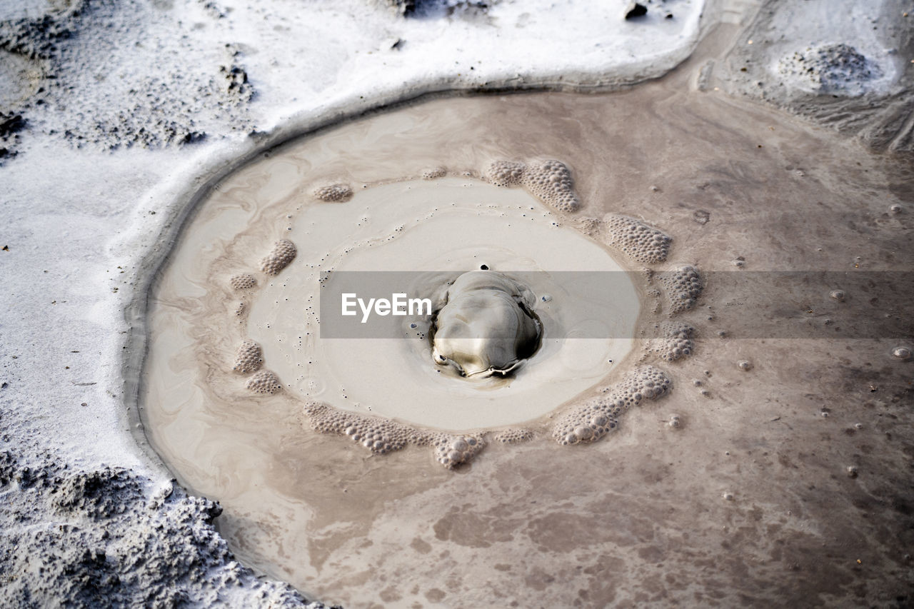 Close-up of muddy volcano