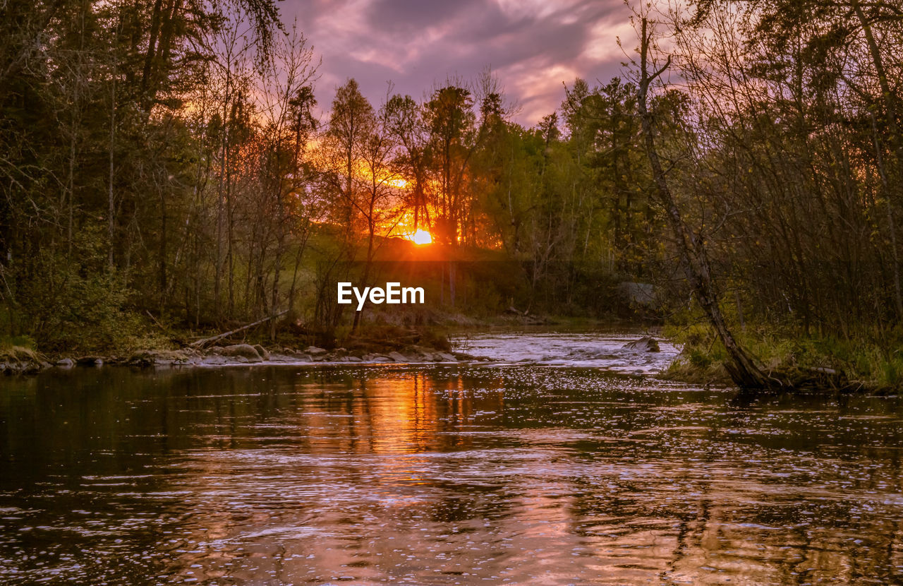 SCENIC VIEW OF LAKE DURING SUNSET