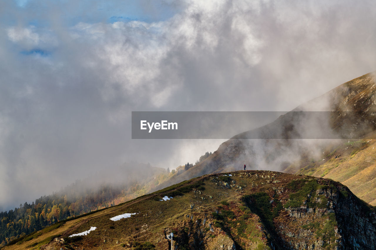 Scenic view of mountains against sky