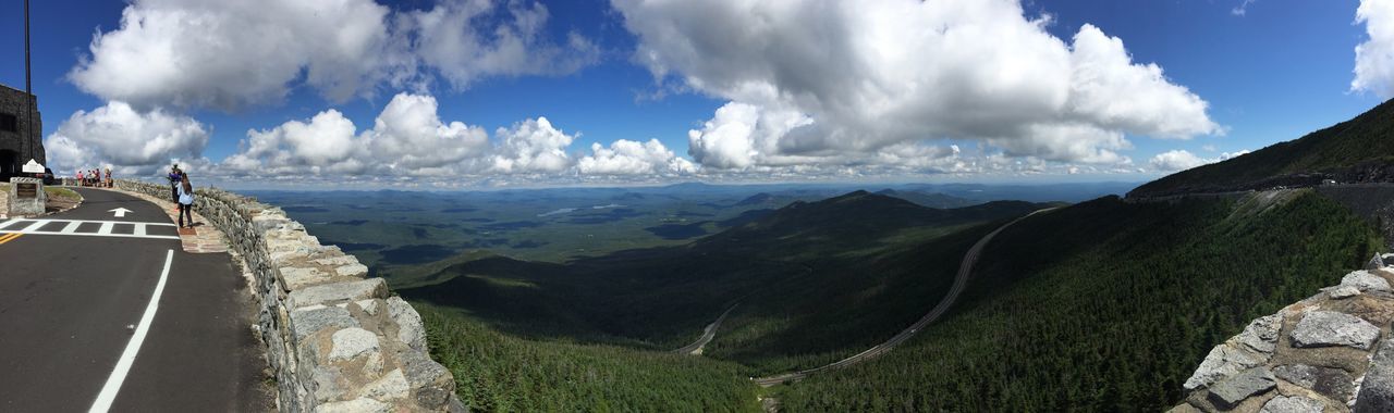 Panoramic view of mountains against sky