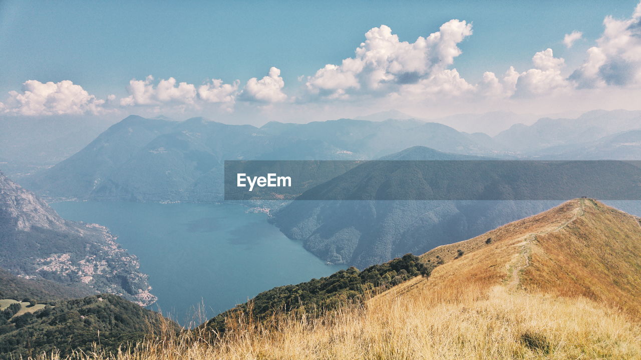 Panoramic view of mountains against sky