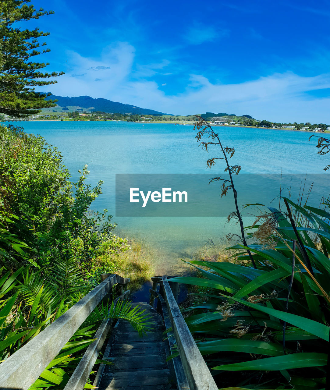 SCENIC VIEW OF LAKE AND TREES AGAINST BLUE SKY