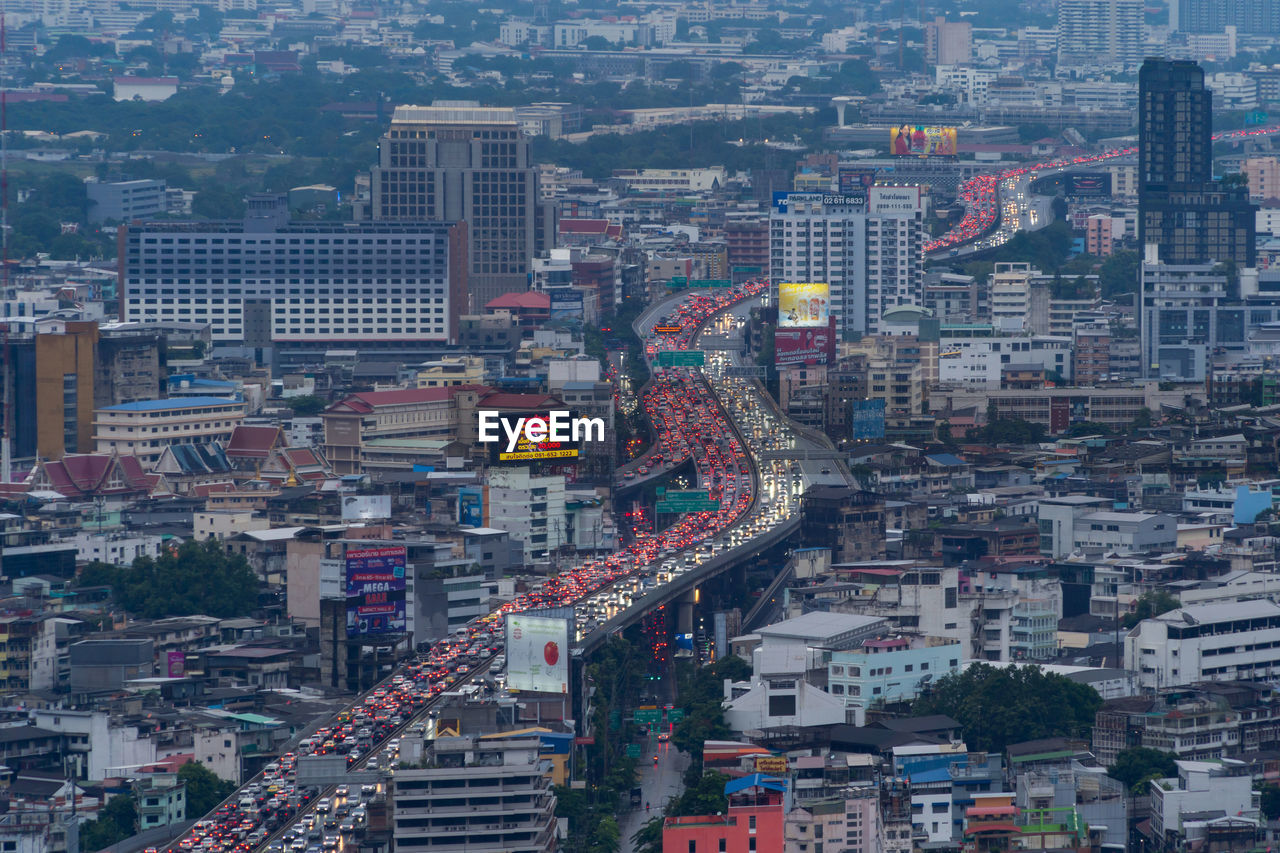 high angle view of city