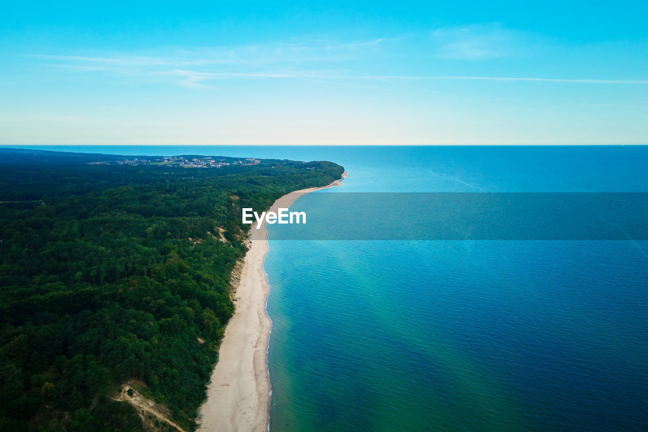 High angle view of sea against sky