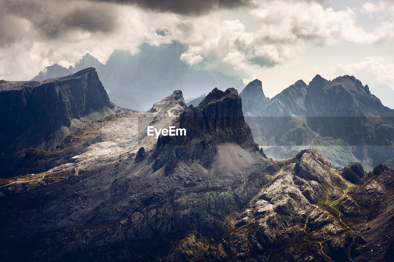 Averau peak at nuvolau mountain range, dolomites unesco