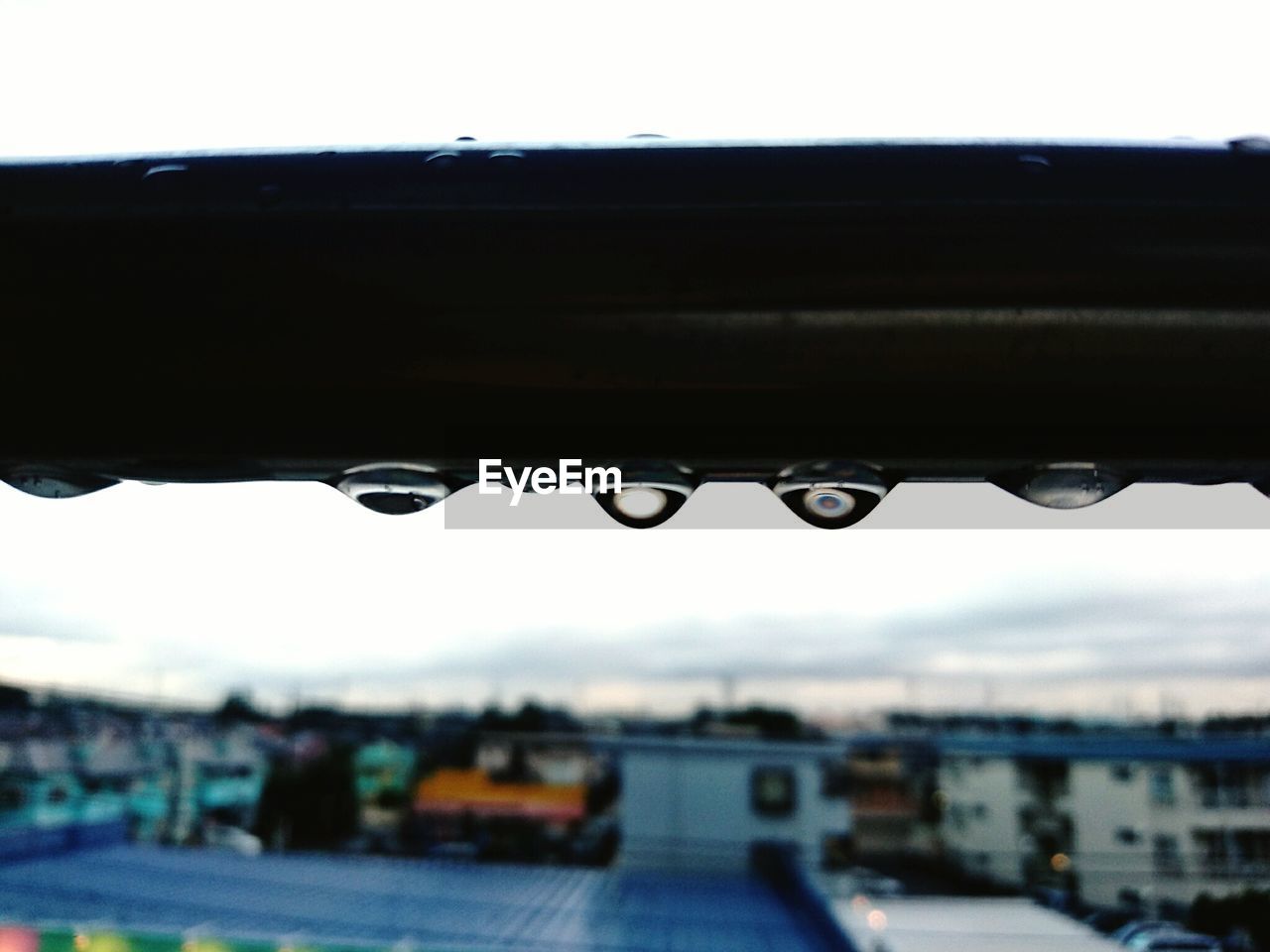 Close-up of water drops on glass