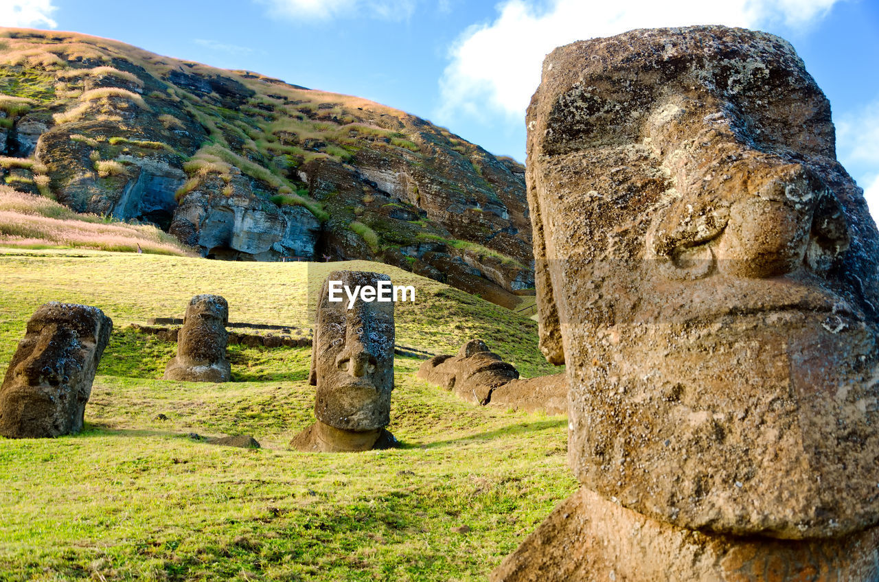 Ancient statues in chile