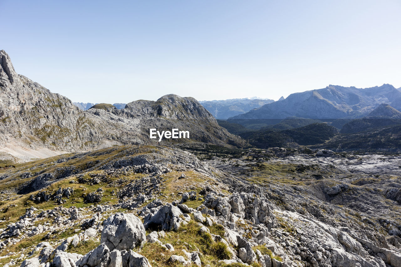 Steinernes meer, mountain landscape in bavaria, germany and austria in autumn