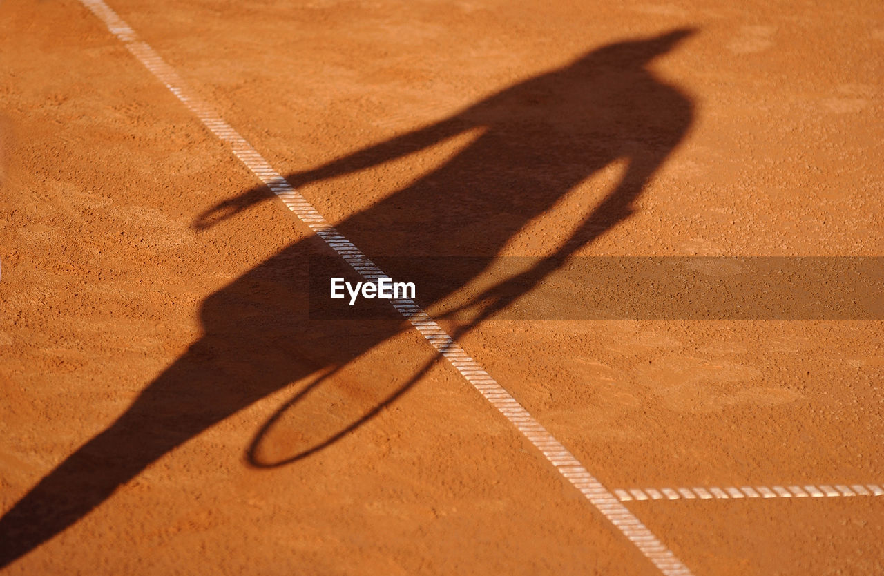 High angle view of tennis player on court