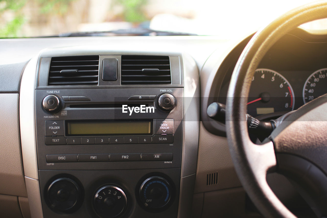 Interior of car