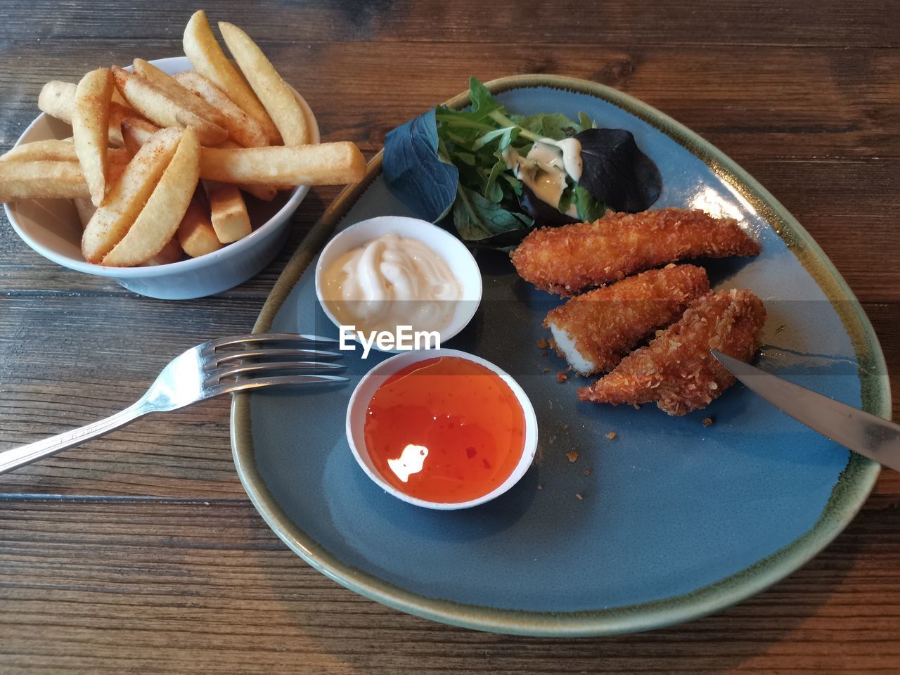 Food served on table