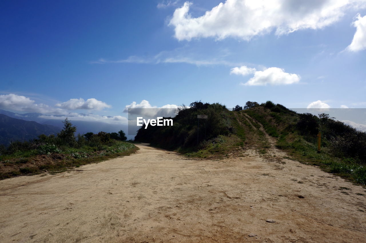 Dirt road passing through landscape