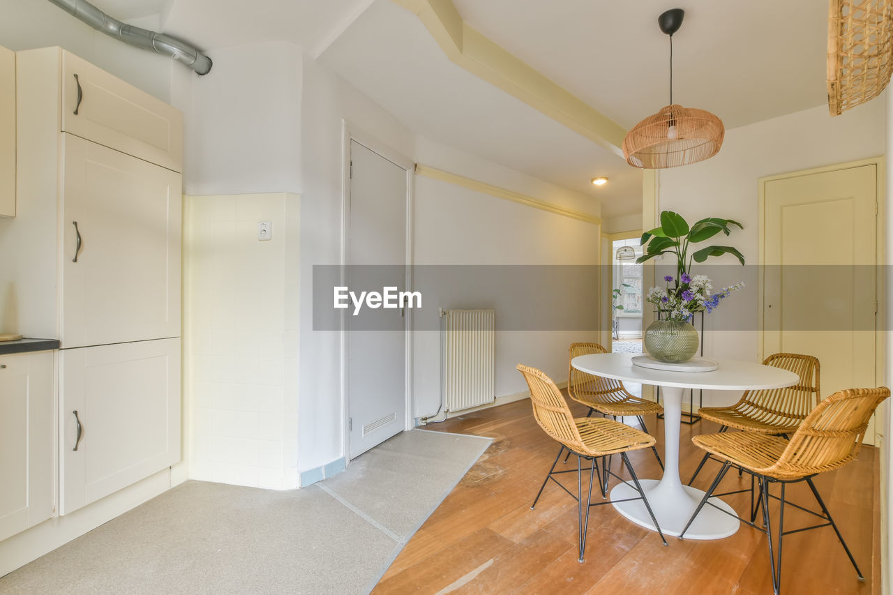 Interior of dining area in apartment